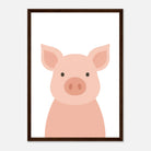 Dark wood frame - Pig – Minimalist Farm Animal Art Print - Play By Print