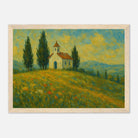 Wood frame 21x29.7 cm 8x12" - “Chapel on the Hill” | Countryside Church Landscape Print - Play By Print