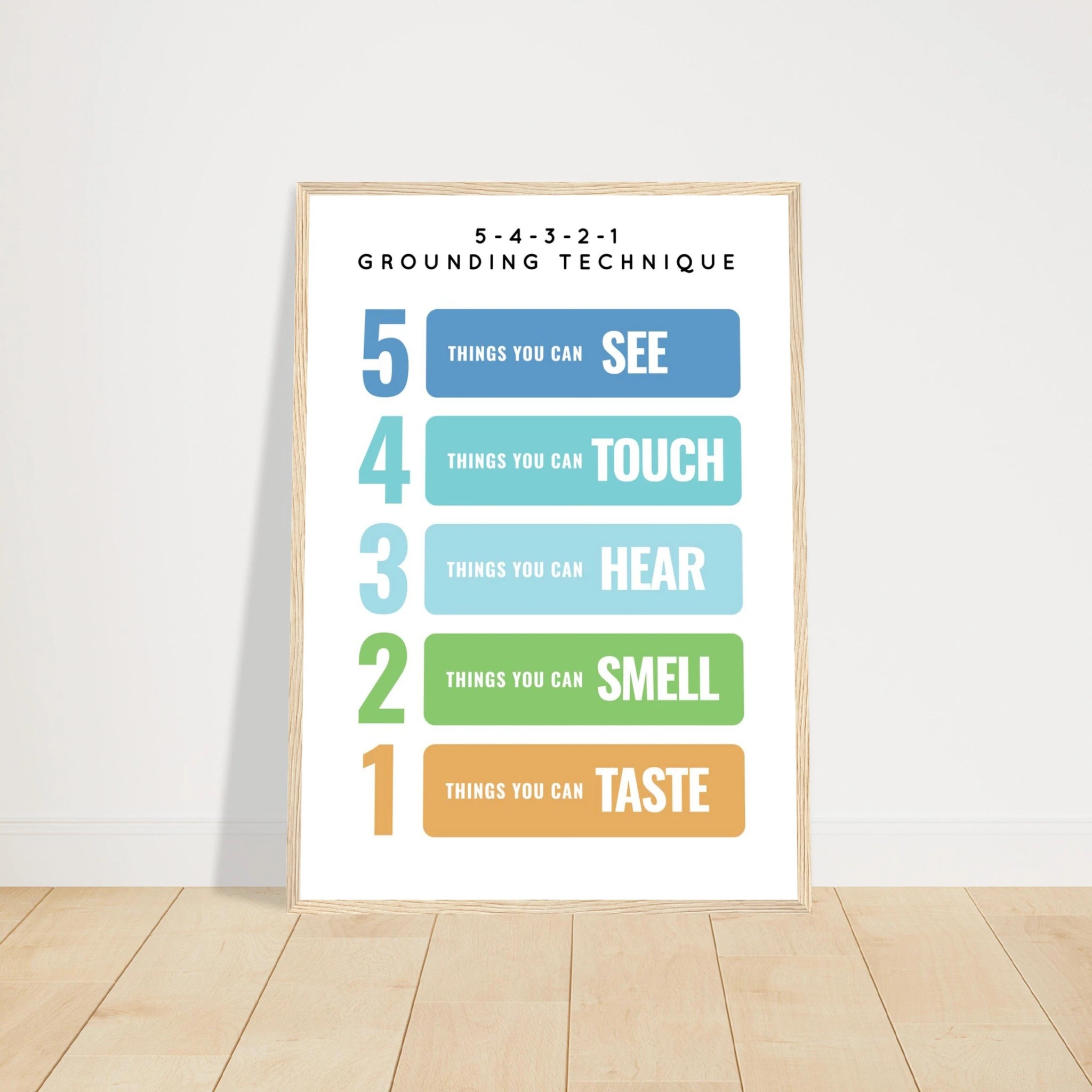 # all-groups - 5-4-3-2-1 Grounding Technique Poster | Mindfulness & Anxiety Support for Kids - Elena