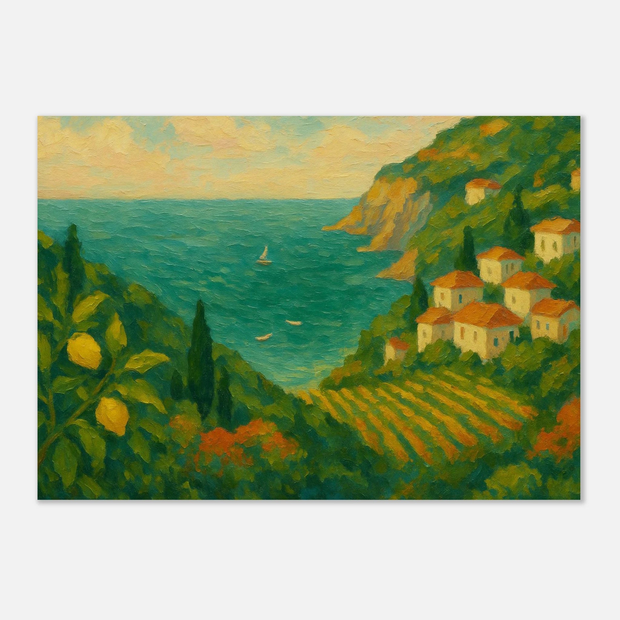 Unframed 21x29.7 cm 8x12" - “Lemon Coast Daydream” | Amalfi-Inspired Coastal - Play By Print