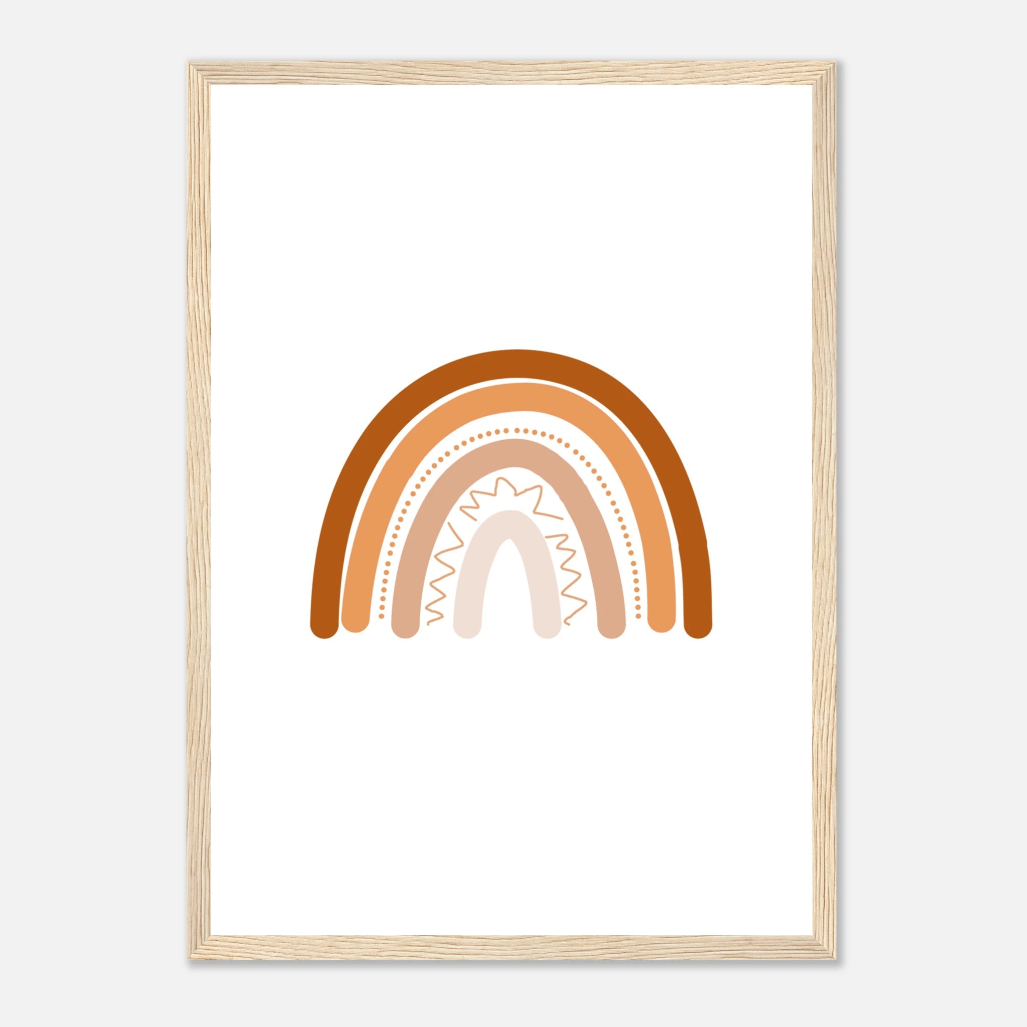 Wood frame - Earthy Rust Boho Rainbow Wall Art - Jerin