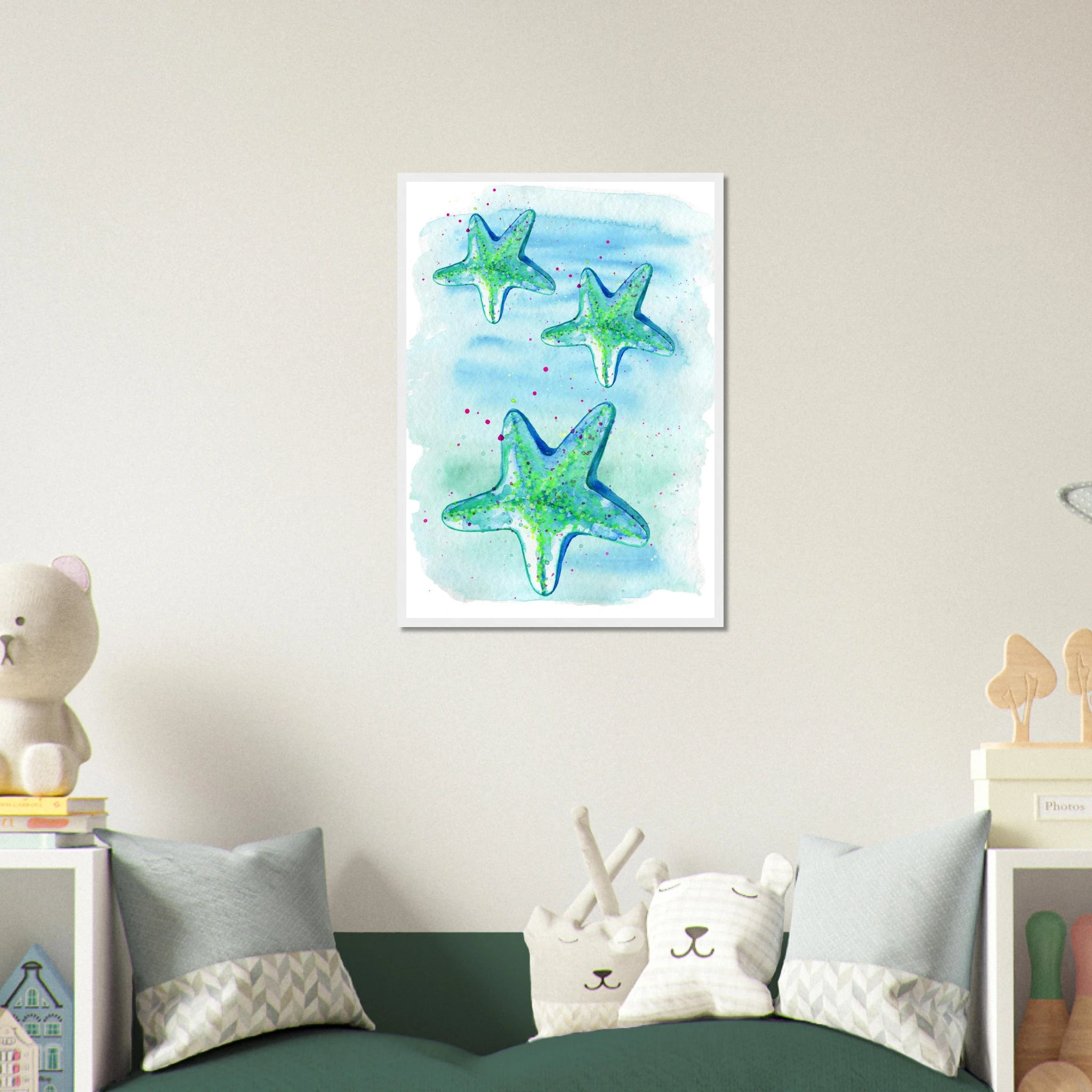 # all-groups - Tide Treasures – Watercolour Starfish Art Print 🌟🩵 - Play By Print