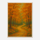 Wood frame A2 (42 x 59.4 cm) - Golden Autumn Pathway Wall Art | Tranquil Woodland - Play By Print