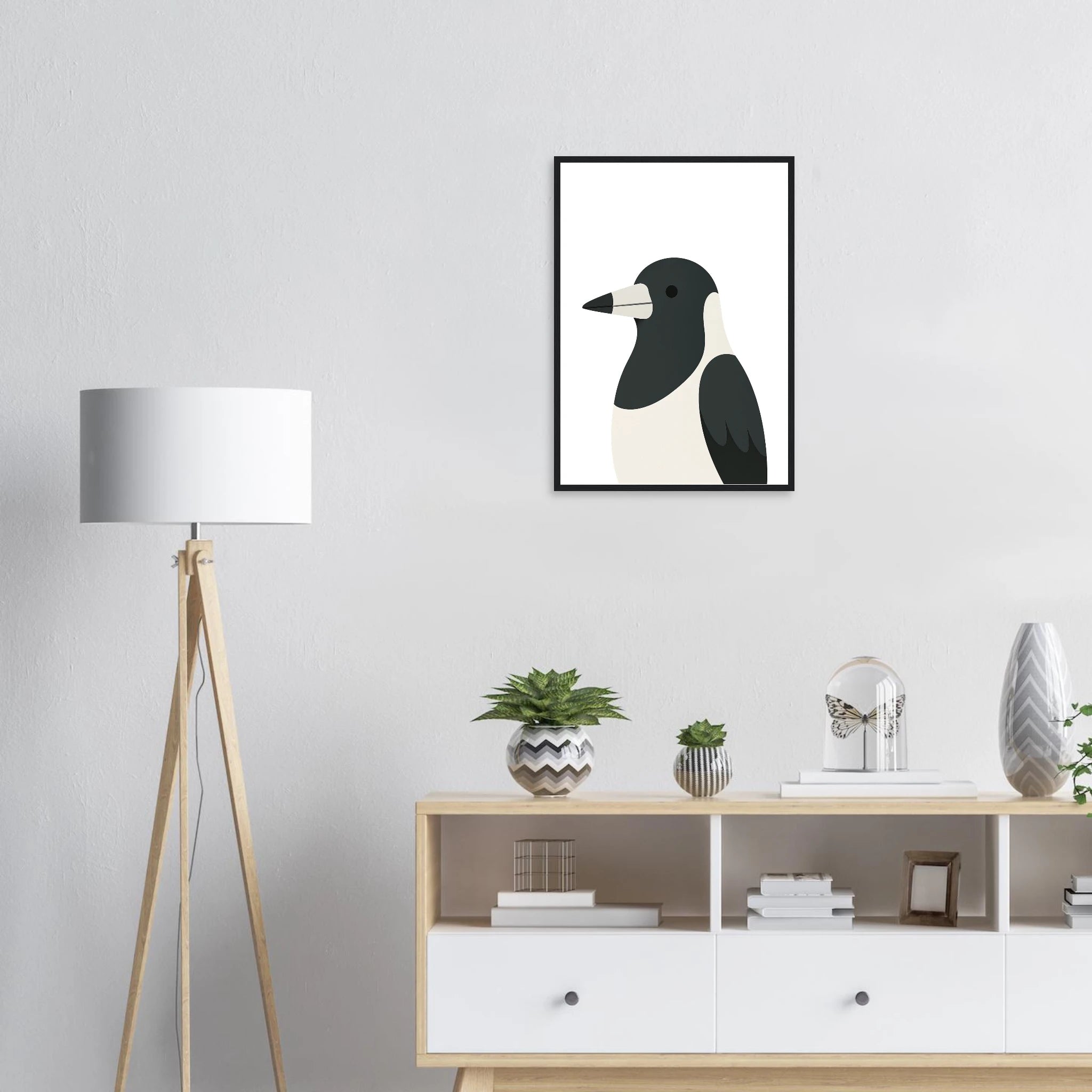 # all-groups - Magpie – Minimalist Australian Bird Art Print | Native Wildlife Poster for Home or Classroom - Play By Print