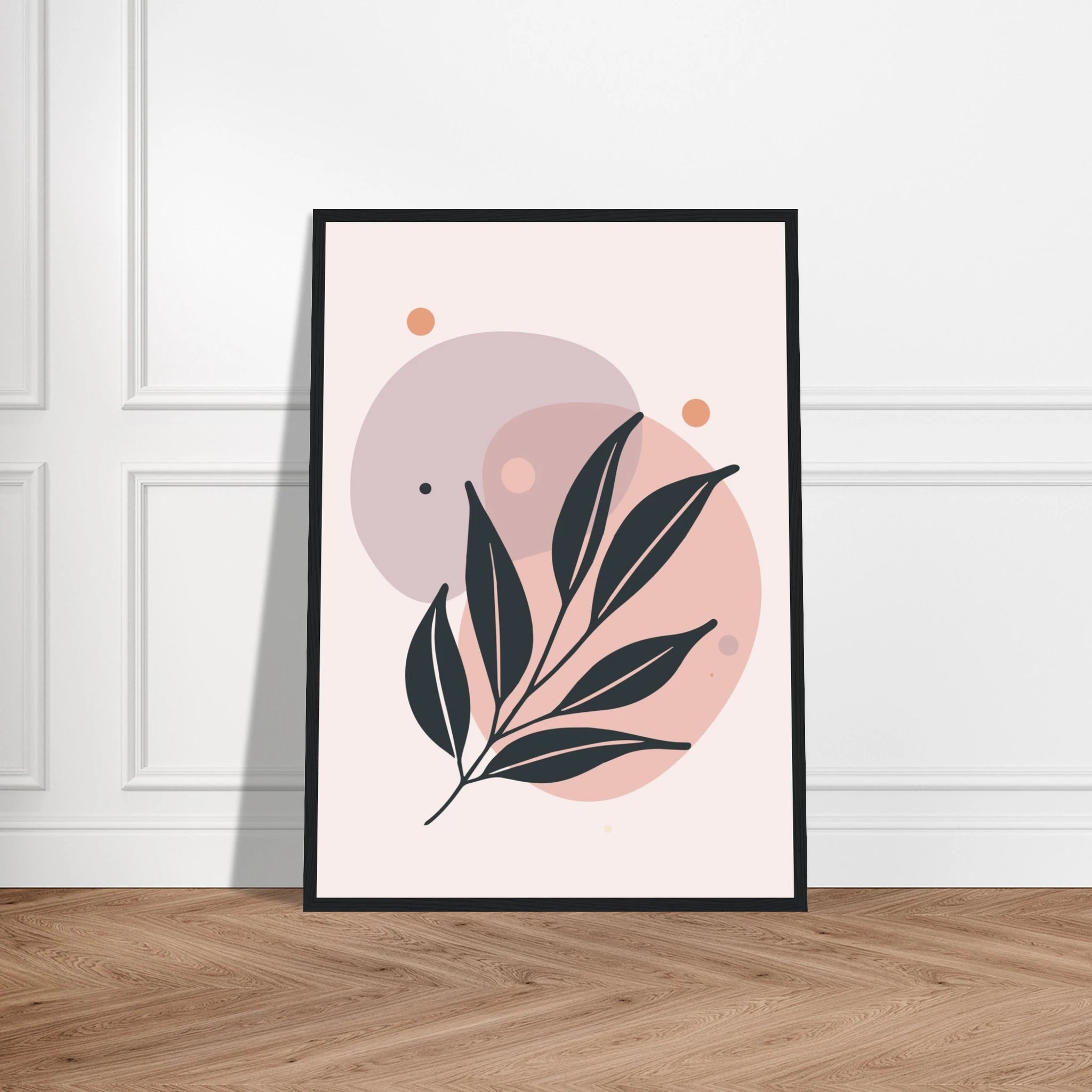 # all-groups - Muted Blush Leaves Modern Abstract Wall Art - Jerin