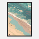 Black frame - Coastal Horizon Abstract Costal Art | Centre Panel - Play By Print