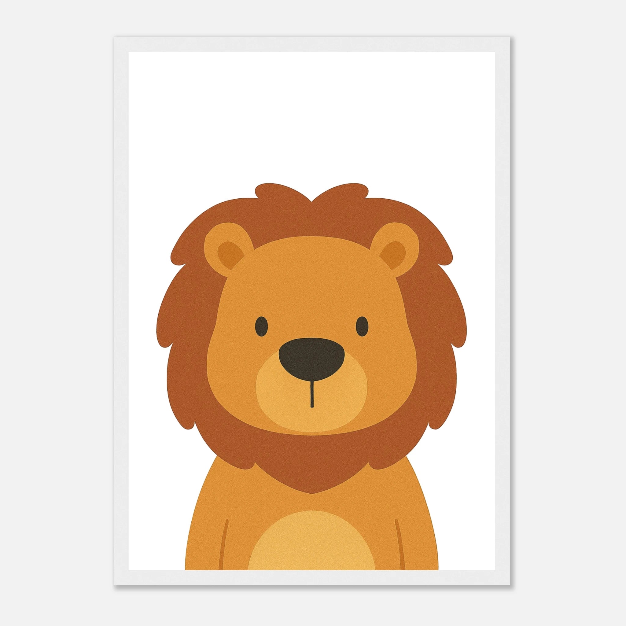 White frame - Lion Nursery Print – Jungle Animal Art for Kids - Play By Print