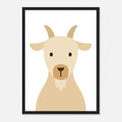 Black frame - Goat – Minimalist Farm Animal Art Print | Nursery or Classroom Wall Poster - Play By Print
