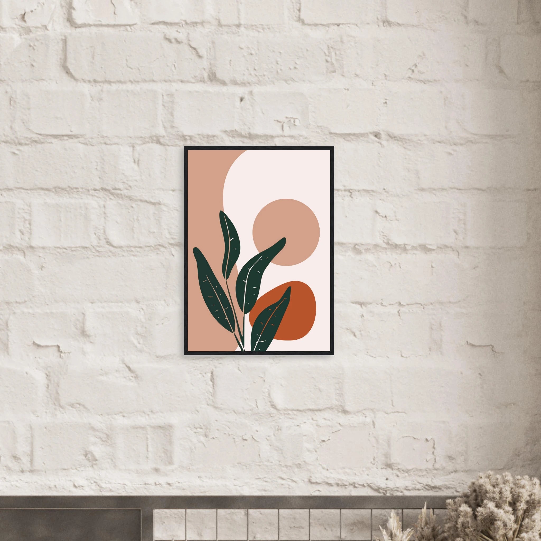 # all-groups - Sage Leaves & Terracotta Sun Modern Abstract Wall Art - Jerin
