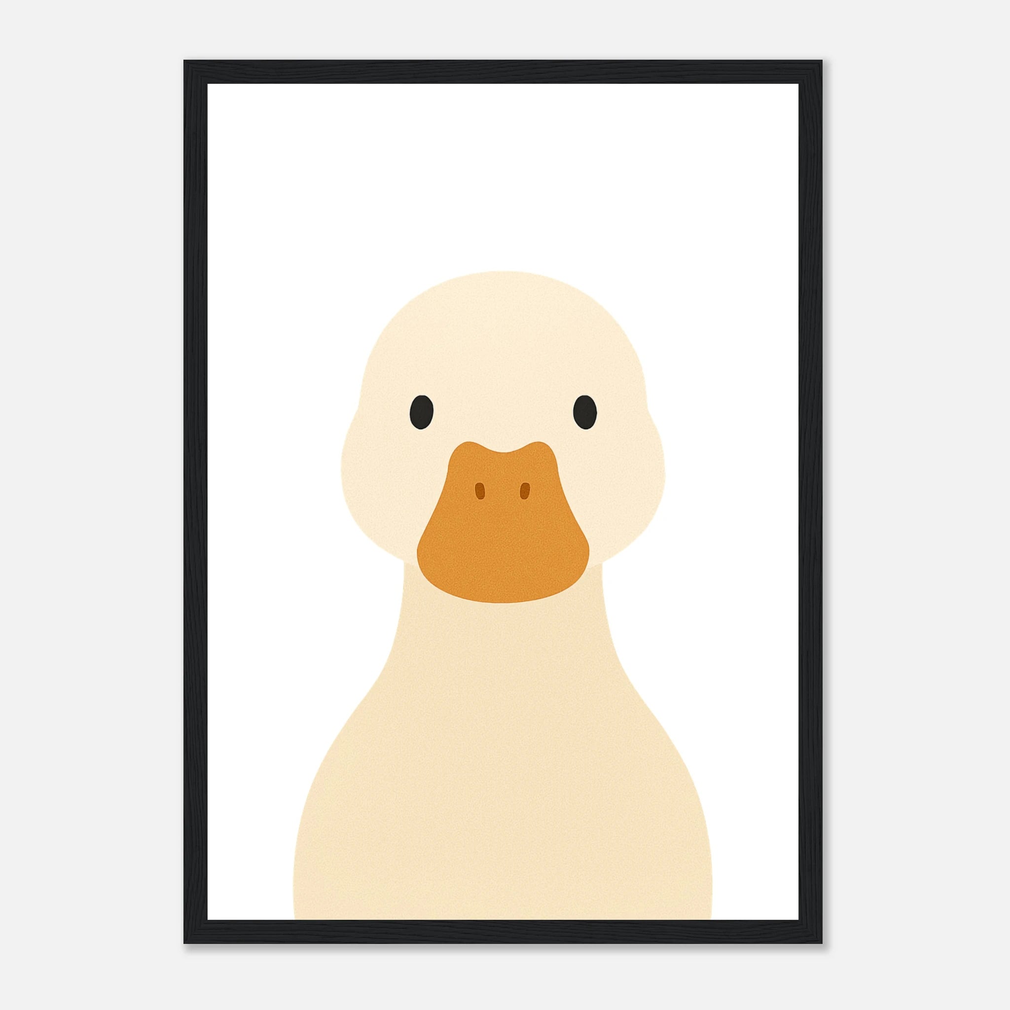 Black frame - Duck – Minimalist Farm Animal Art Print | Nursery or Educational Wall Poster - Play By Print