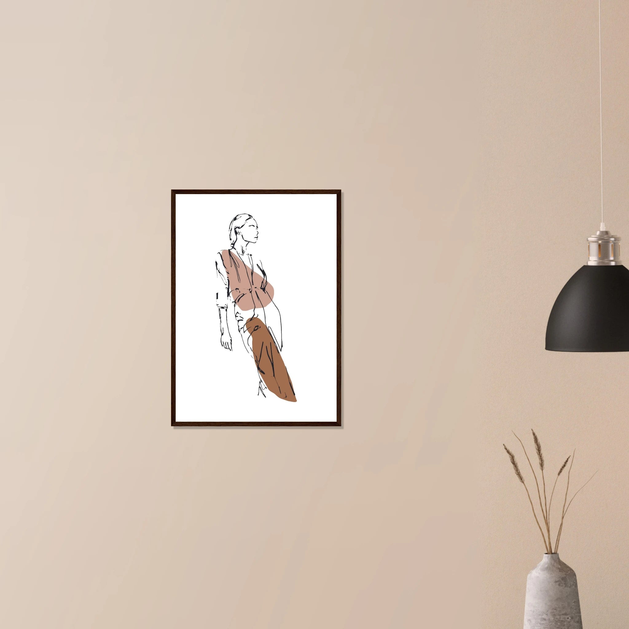 # all-groups - Modern Muse – Minimalist Fashion Figure Line Art Print - Daisy