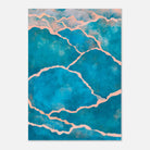 Unframed - Cracked Ocean – Abstract Teal Coastal Texture Art Print - Daisy