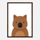 Dark wood frame - Wombat Nursery Print – Cute Australian Animal Wall Art - Play By Print