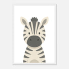 White frame - Zebra – Minimalist Safari Animal Art Print | Monochrome Nursery or Kids’ Poster - Play By Print