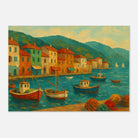 Unframed 21x29.7 cm 8x12" - Harbour Harmony – Mediterranean Village Wall Art Print - Play By Print