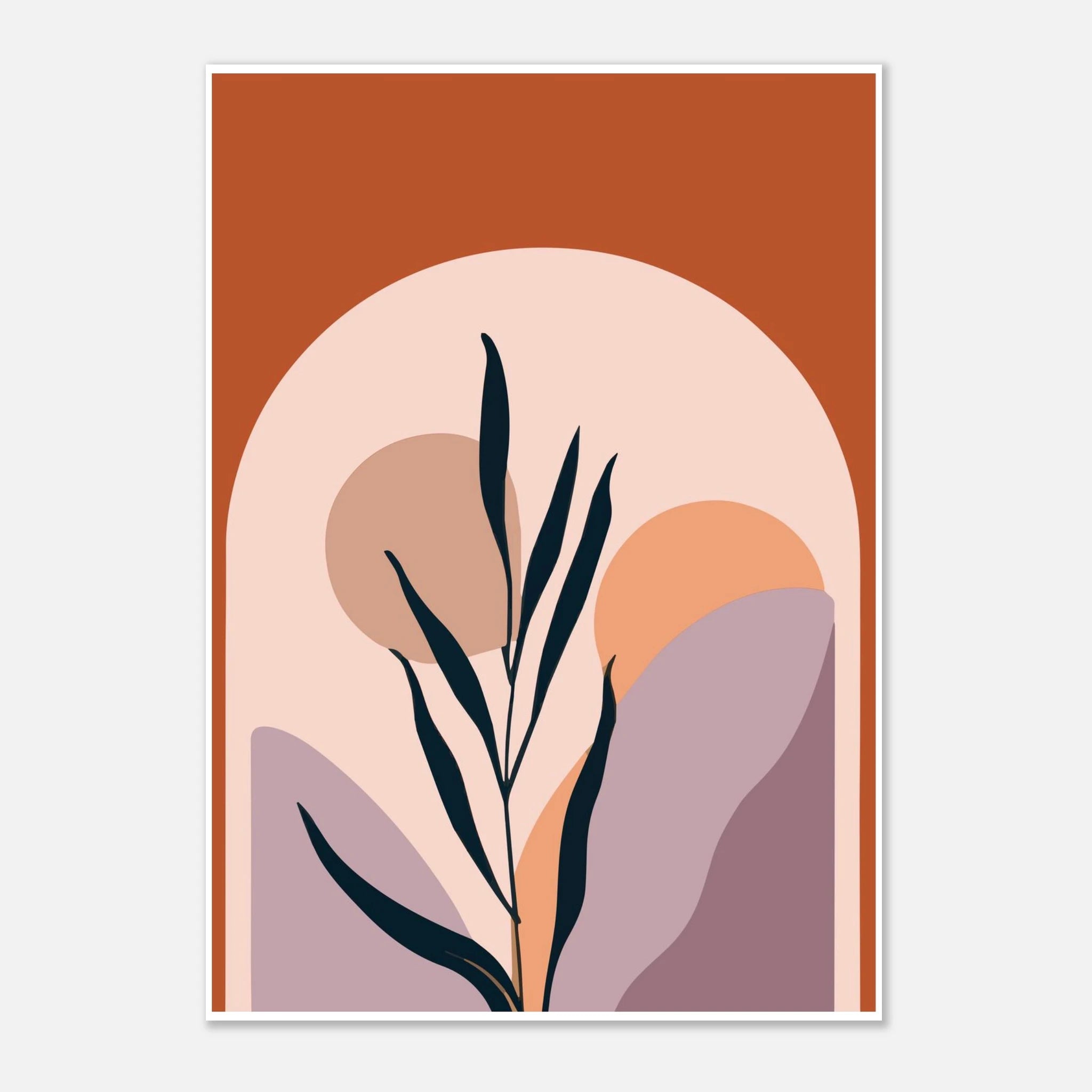 Unframed A2 (42 x 59.4 cm) - Botanic Sunrise Modern Abstract Wall Art - Jerin