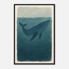 Black frame 40x60 cm 16x24″ - Blue Whale – Gouache-Style Art Print - Play By Print
