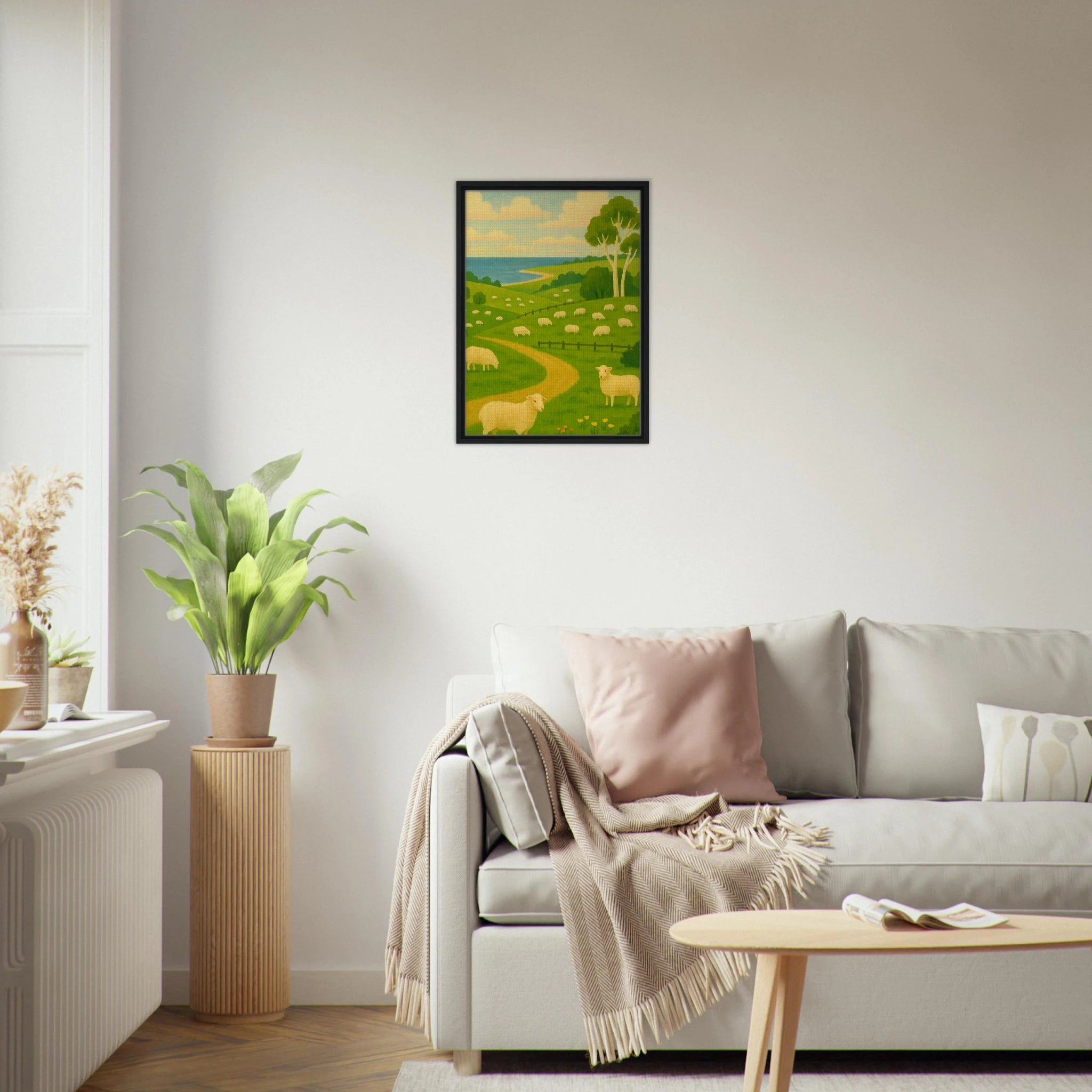 # all-groups - Coastal Sheep Meadow – Australian Pasture Canvas Wall Art - Play By Print