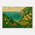 Wood frame A1 (59.4 x 84.1 cm) - “Lemon Coast Daydream” | Amalfi-Inspired Coastal - Play By Print
