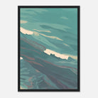 Black frame - Coastal Horizon Abstract Wall Art | Right Panel - Play By Print
