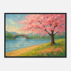 Black frame A2 (42 x 59.4 cm) - “Whispers of Spring” | Cherry Blossom Landscape - Play By Print