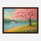 Dark wood frame 21x29.7 cm 8x12" - “Whispers of Spring” | Cherry Blossom Landscape - Play By Print
