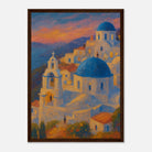 Dark wood frame A3 (29.7 x 42 cm) - "Sunset Over Santorini" Print | Mediterranean Wall Art - Play By Print