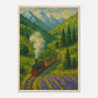 Wood frame A2 (42 x 59.4 cm) - Mountain Steam Train Wall Art | Textured Painterly Travel - Play By Print