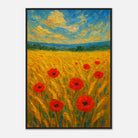 Black frame A1 (59.4 x 84.1 cm) - Golden Poppy Field Print | Vibrant Impressionist Landscape - Play By Print
