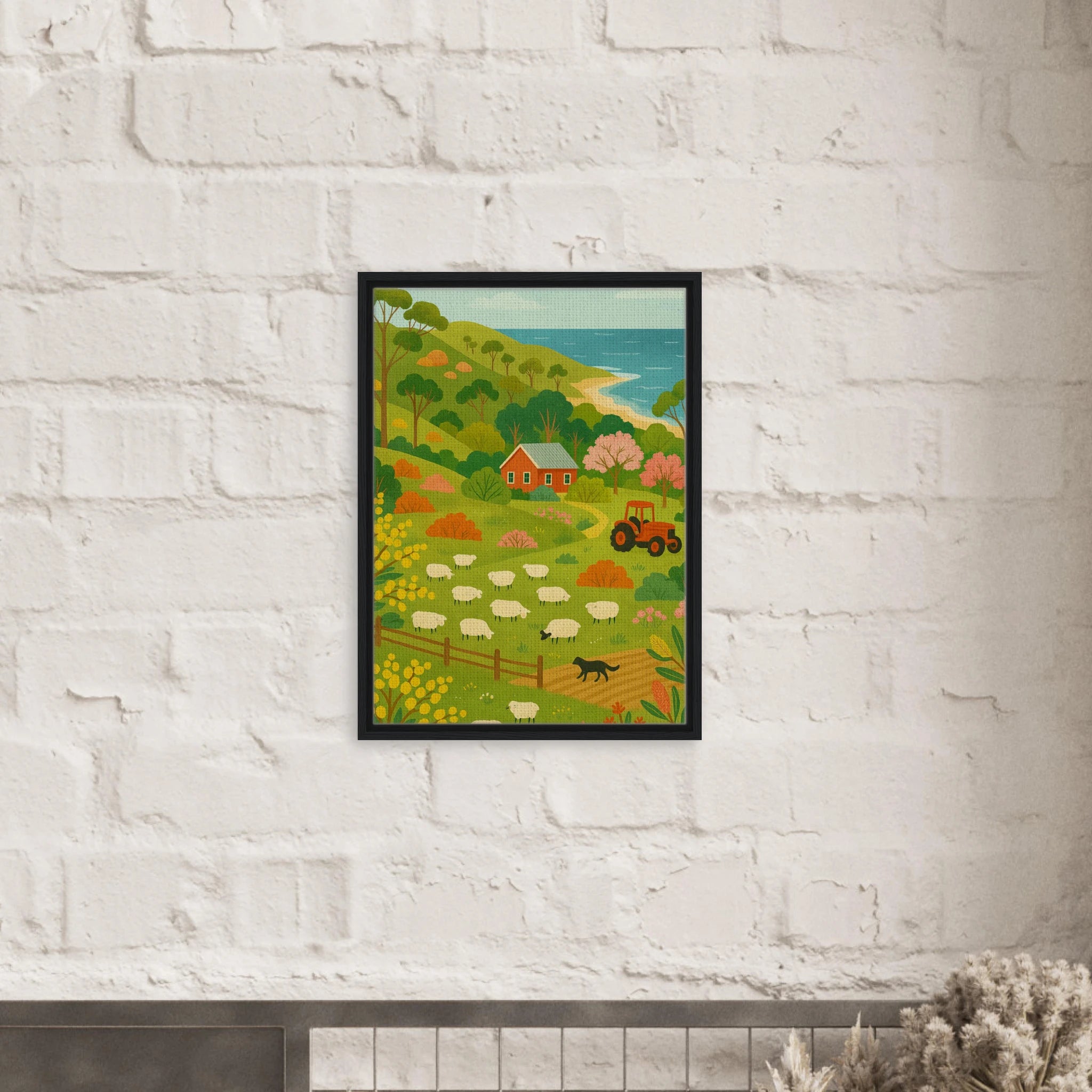 # all-groups - Coastal Sheep Farm – Australian Countryside Canvas Wall Art - Play By Print