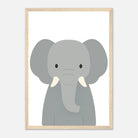 Wood frame - Elephant – Minimalist Animal Art Print | Modern Nursery or Safari-Themed Poster - Play By Print