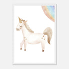 White frame - Watercolour Unicorn & Rainbow Wall Art - Olga