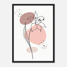Black frame - Minimalist Lily Flower Art Print - Jerin