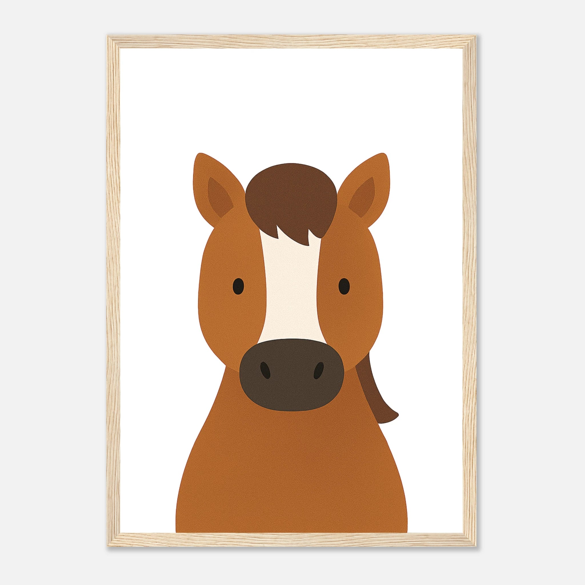 Wood frame - Horse Nursery Print – Farm Animal Wall Art for Kids - Play By Print