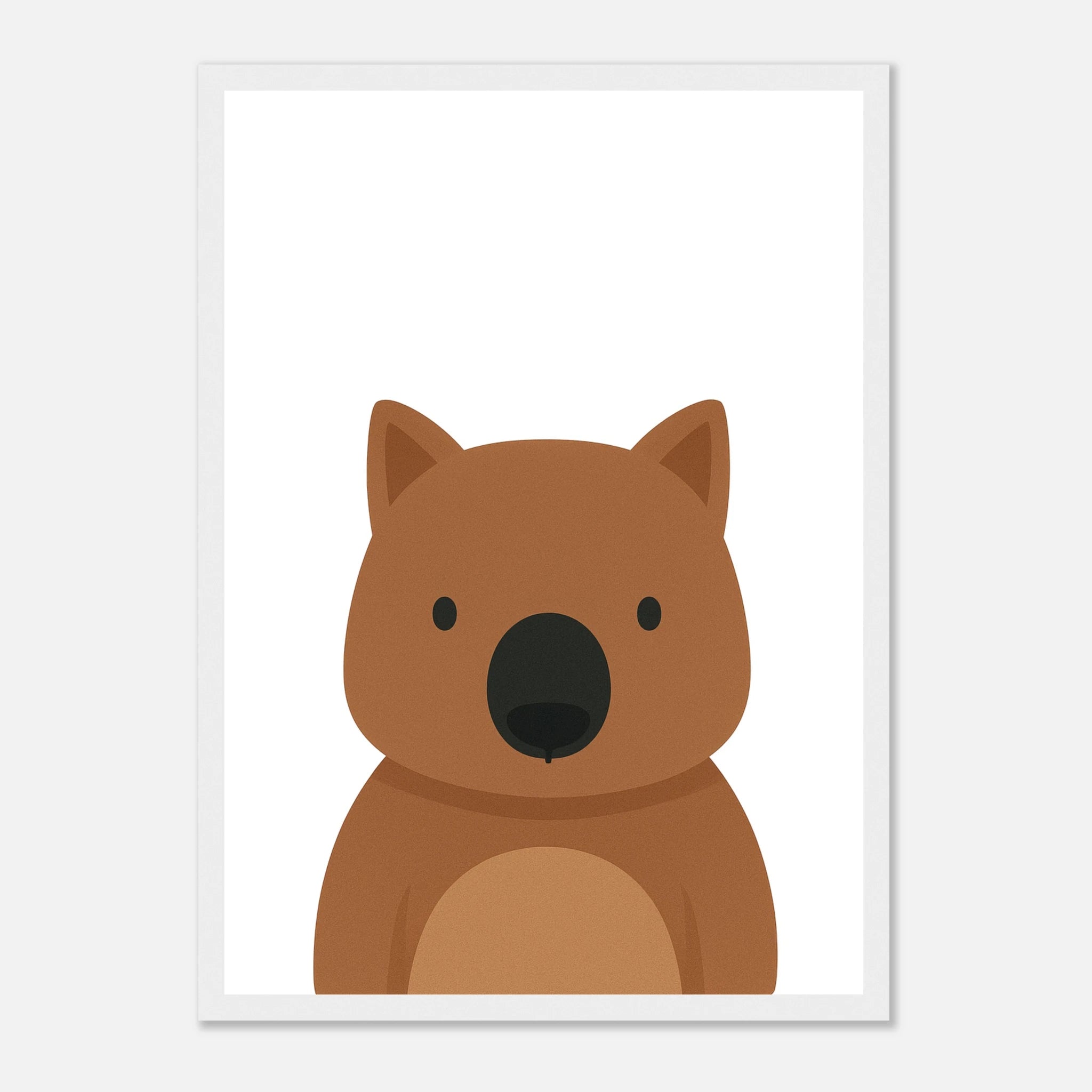 White frame - Wombat Nursery Print – Cute Australian Animal Wall Art - Play By Print