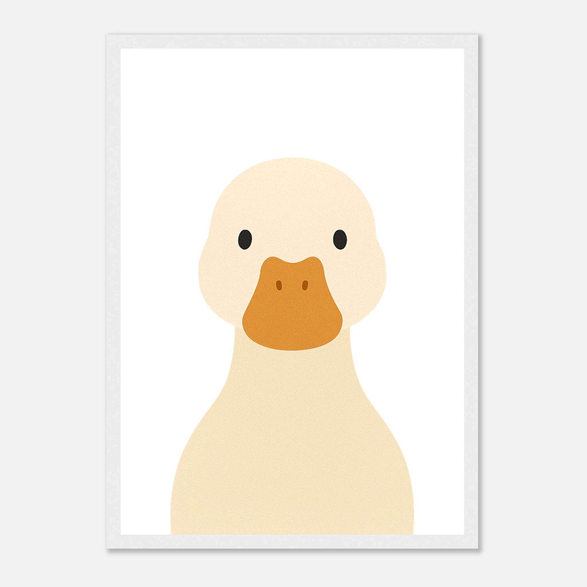 White frame - Duck – Minimalist Farm Animal Art Print | Nursery or Educational Wall Poster - Play By Print