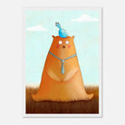 White frame A3 (29.7 x 42 cm) - Bear and Bird Nursery Print | Whimsical Animal Wall Art for Kids’ Rooms - Iris