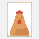 Wood frame - Chicken Nursery Print – Farm Animal Wall Art for Kids - Play By Print