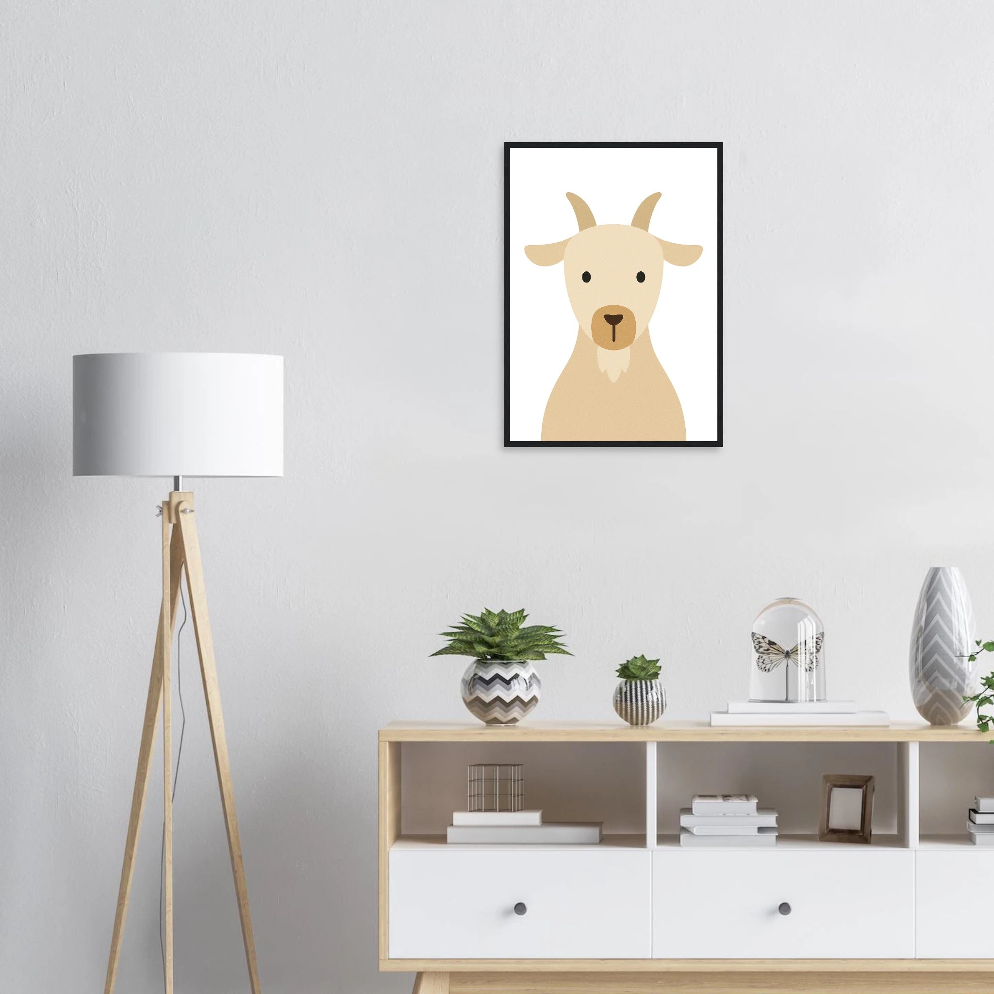 # all-groups - Goat – Minimalist Farm Animal Art Print | Nursery or Classroom Wall Poster - Play By Print