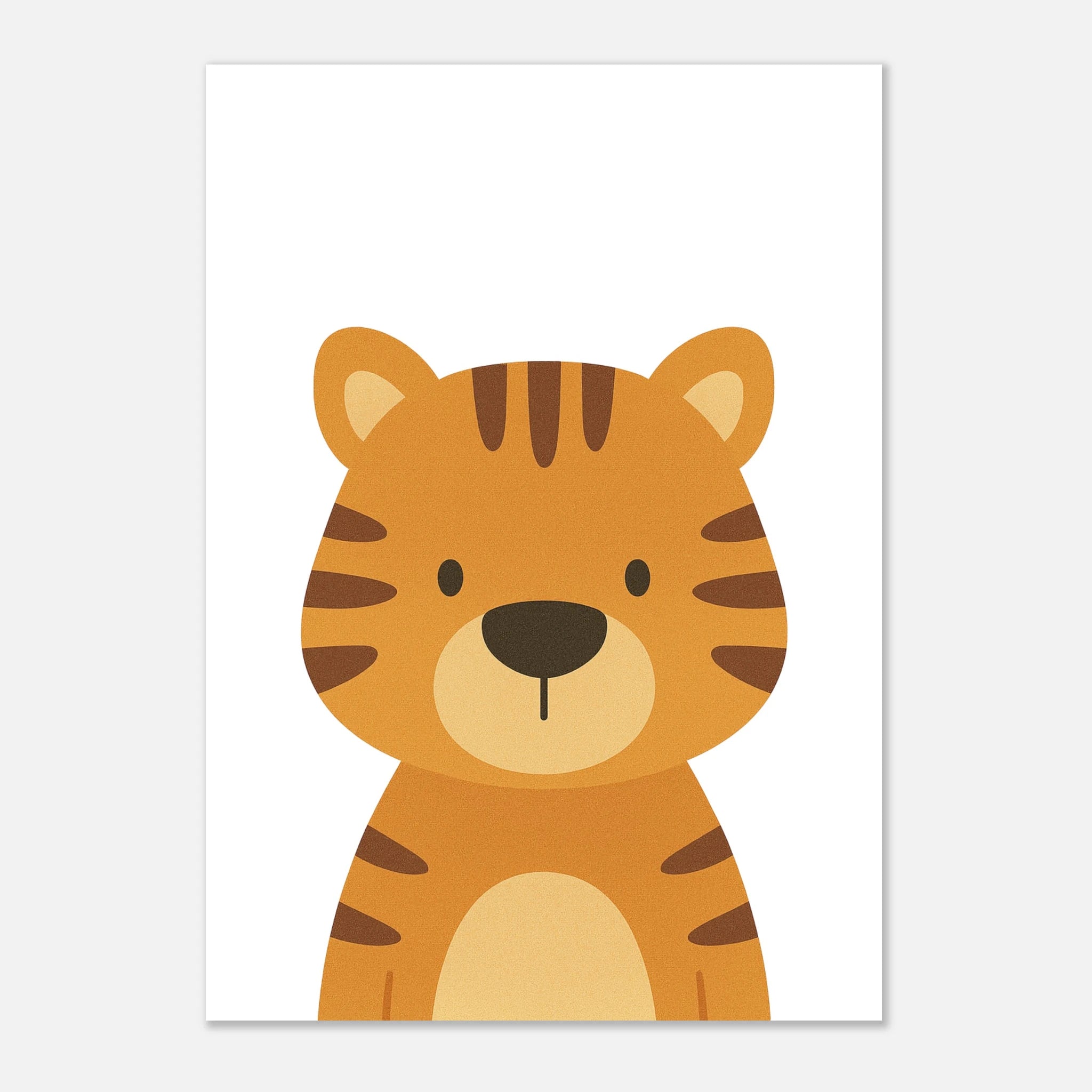 Unframed - Tiger – Minimalist Jungle Animal Art Print | Safari Nursery or Kids’ Room Poster - Play By Print