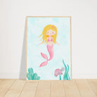 # all-groups - Blonde Mermaid Wall Art | Watercolour Ocean Nursery Print for Girls - Iris