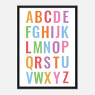 Black frame - Bright Alphabet Poster – Colourful ABC Wall Art for Kids by Elena - Elena