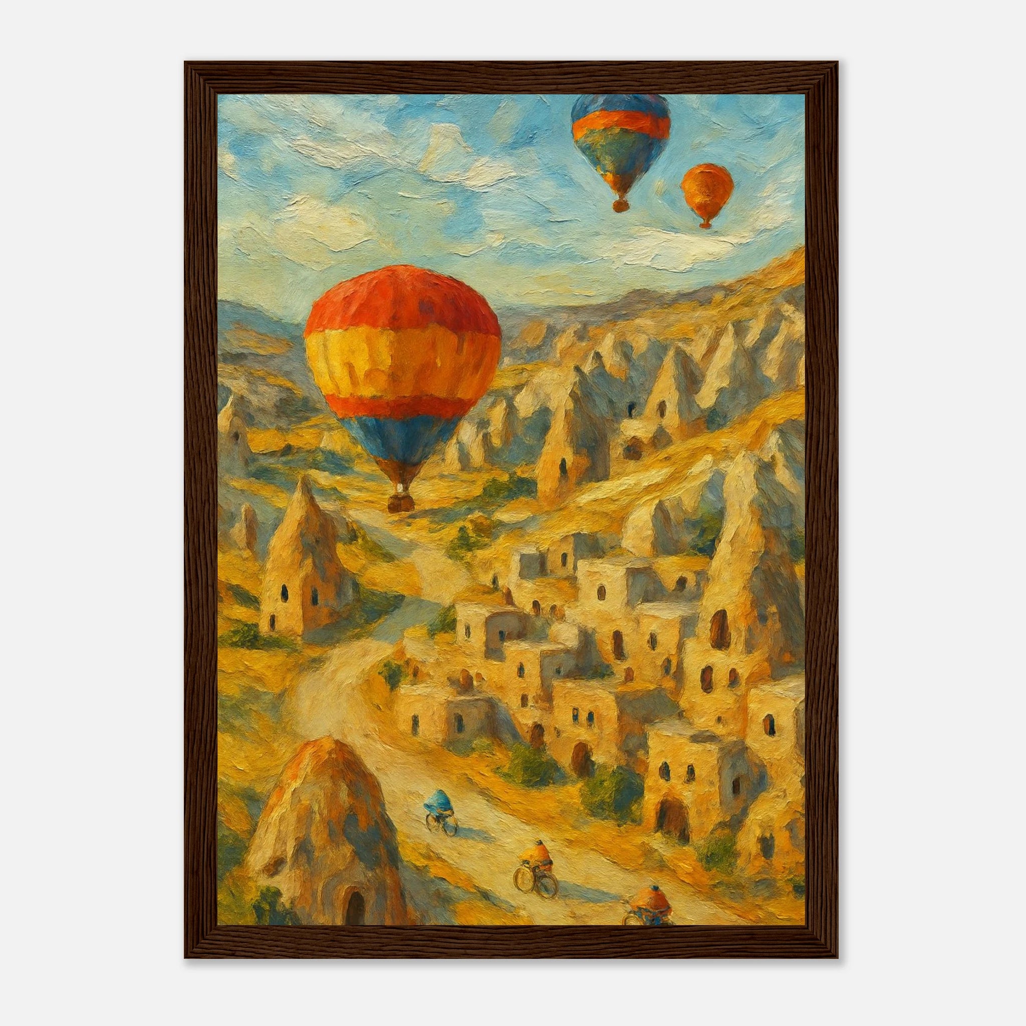 Dark wood frame 21x29.7 cm 8x12" - "Drifting Over Cappadocia" Print | Turkish Landscape Wall Art - Play By Print