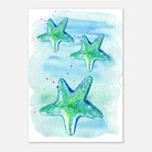 Unframed A2 (42 x 59.4 cm) - Tide Treasures – Watercolour Starfish Art Print 🌟🩵 - Play By Print