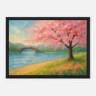 Black frame 21x29.7 cm 8x12" - “Whispers of Spring” | Cherry Blossom Landscape - Play By Print