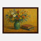 Dark wood frame 21x29.7 cm 8x12" - “Wild Blooms & Well-Worn Pages” | Floral Still Life - Play By Print