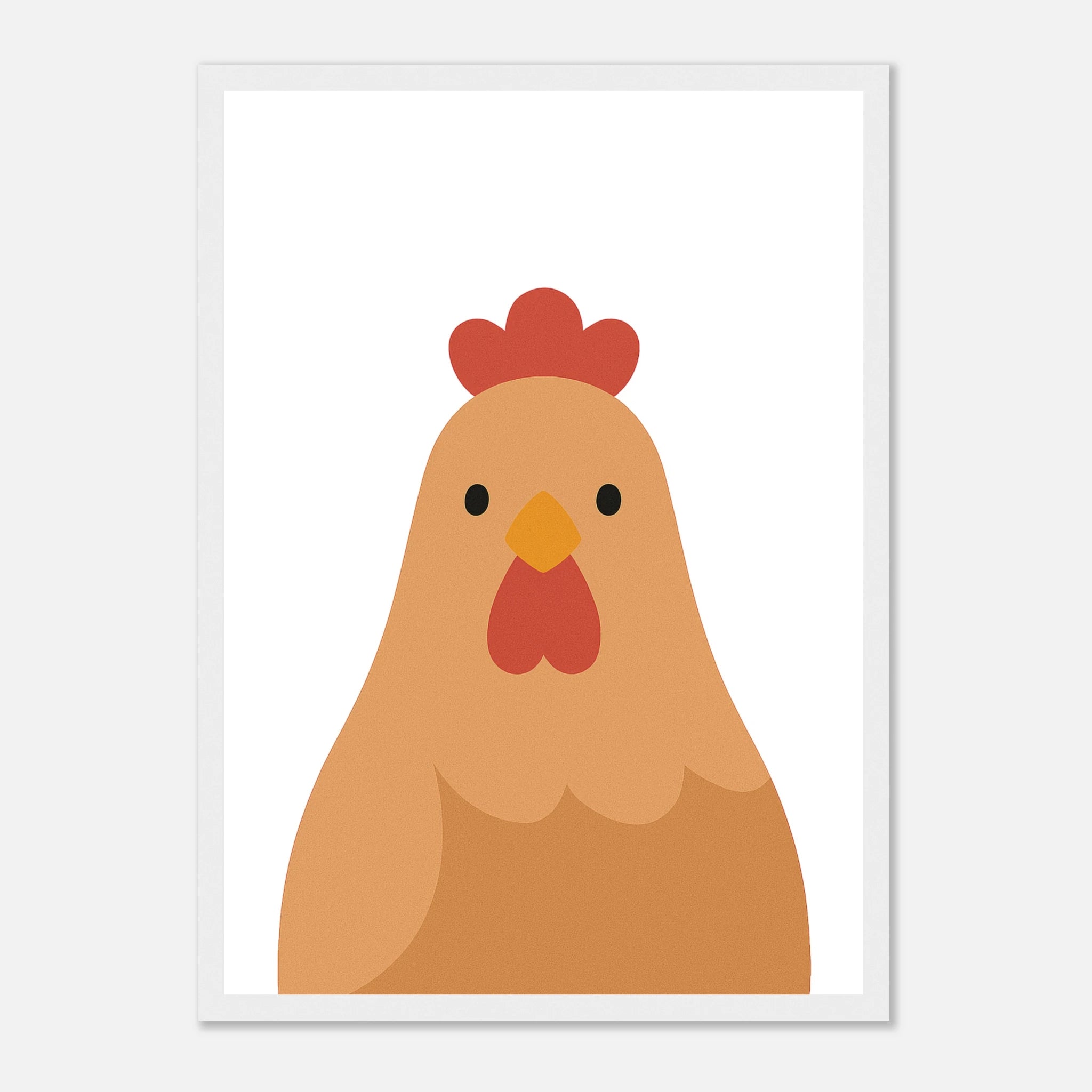 White frame - Chicken Nursery Print – Farm Animal Wall Art for Kids - Play By Print