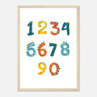 Wood frame - Dinosaur Numbers Poster | 0–9 Counting Print for Kids - CDT
