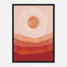Black frame - Solar Bloom – Abstract Sunrise Wall Art in Terracotta Tones - Daisy