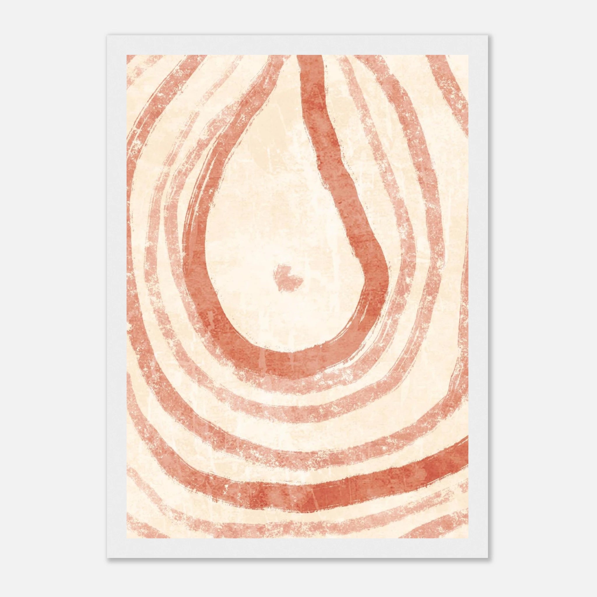 White frame - Terracotta Rings – Abstract Organic Form Wall Art Print - Daisy